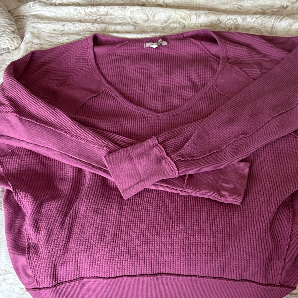 Women's Purple waffle knit